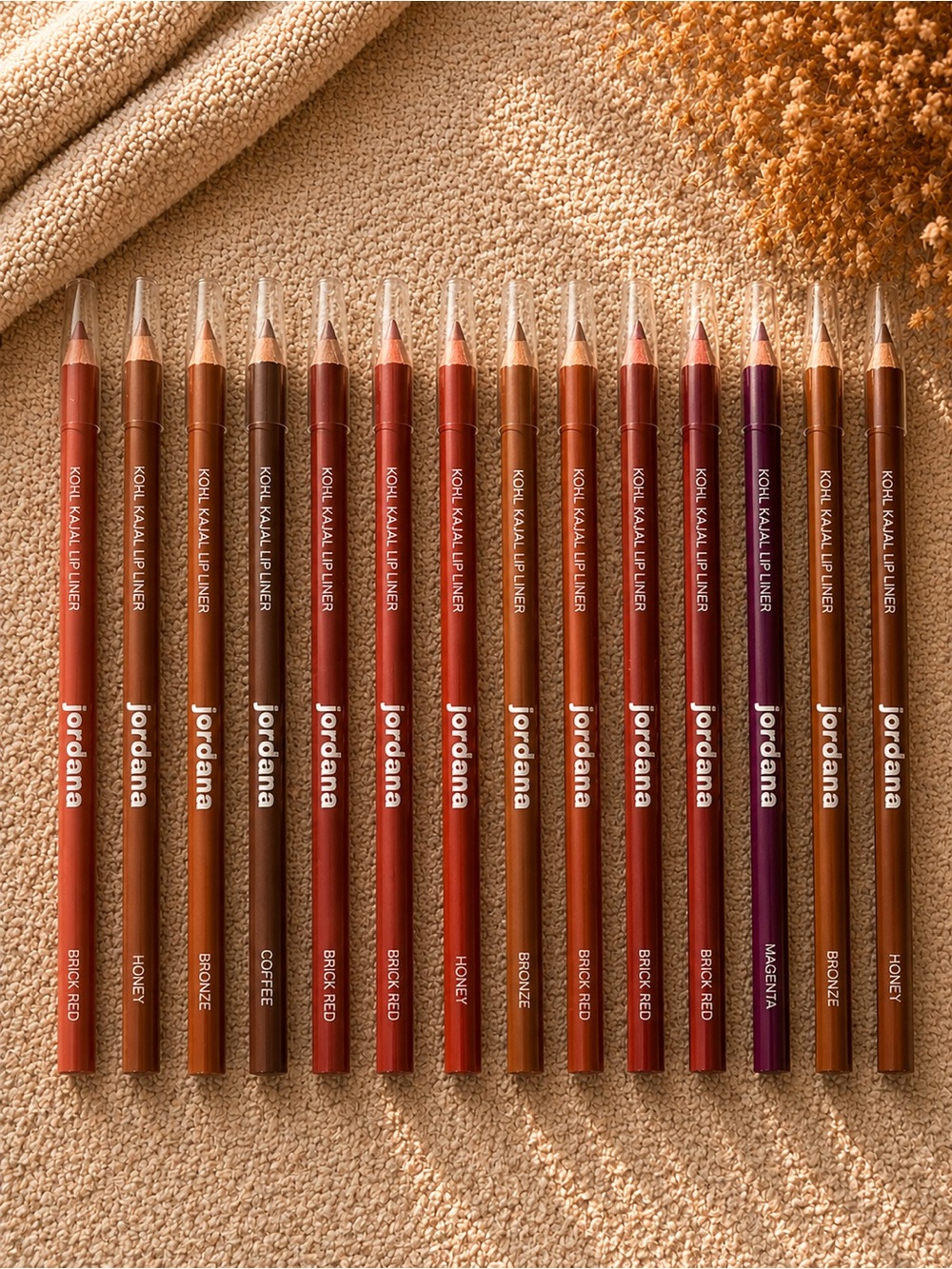 Jordana Kohl Kajal Lip Liner Set in Warm Neutrals & Berry Shades